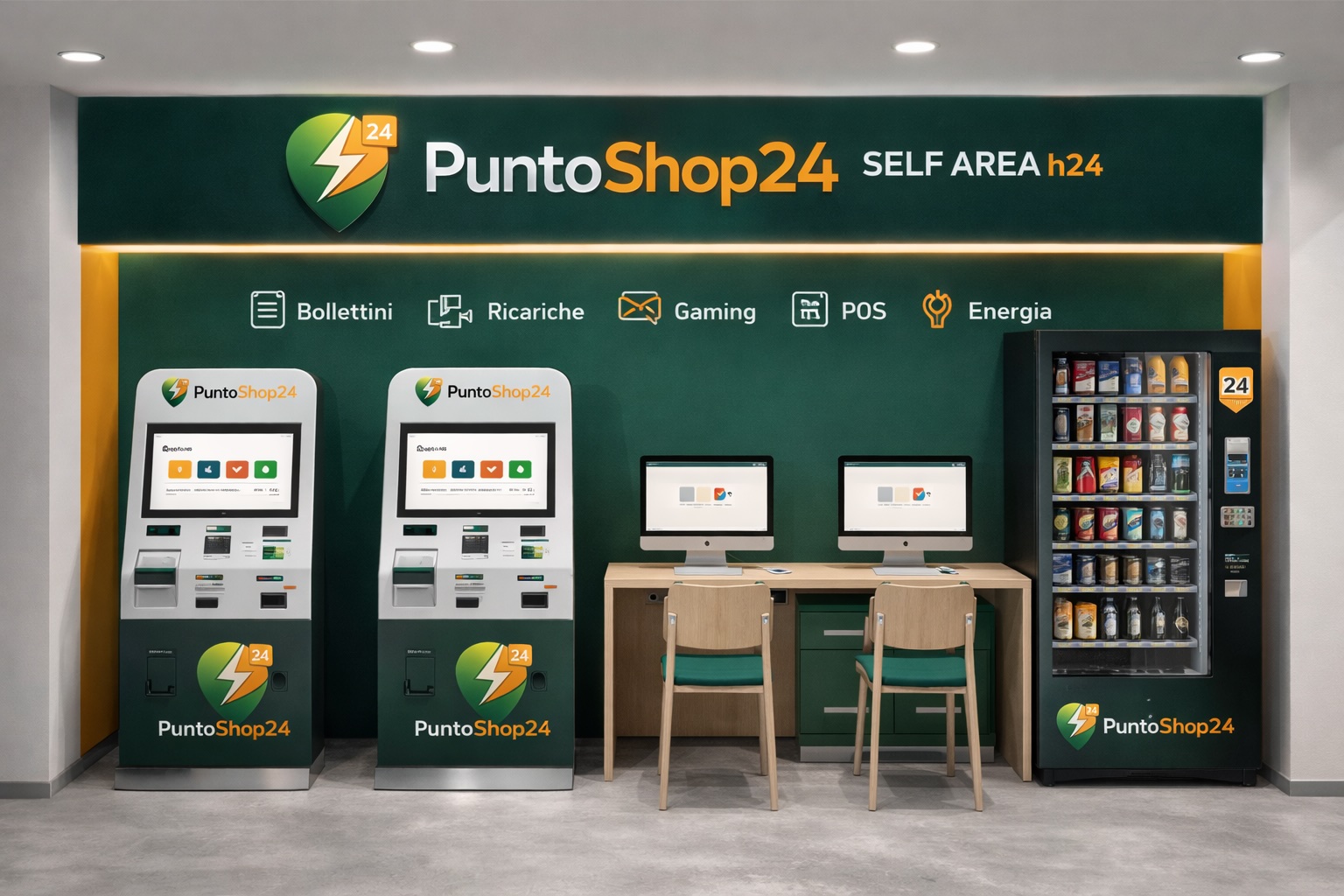 Interno premium di un punto vendita PuntoShop24
